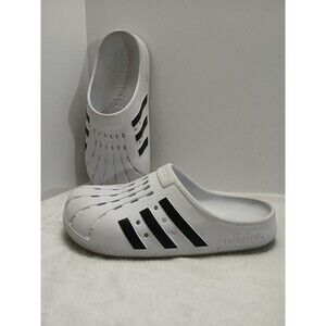 Adidas Adilette Clog White Black Sandals Slides Mens 10 Women’s 11 FY8970